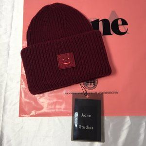 Acne Studios Pansy Beanie Burgundy